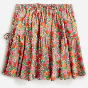 NWT J. Crew Tiered mini skirt in Liberty® pink Meadow Song fabric